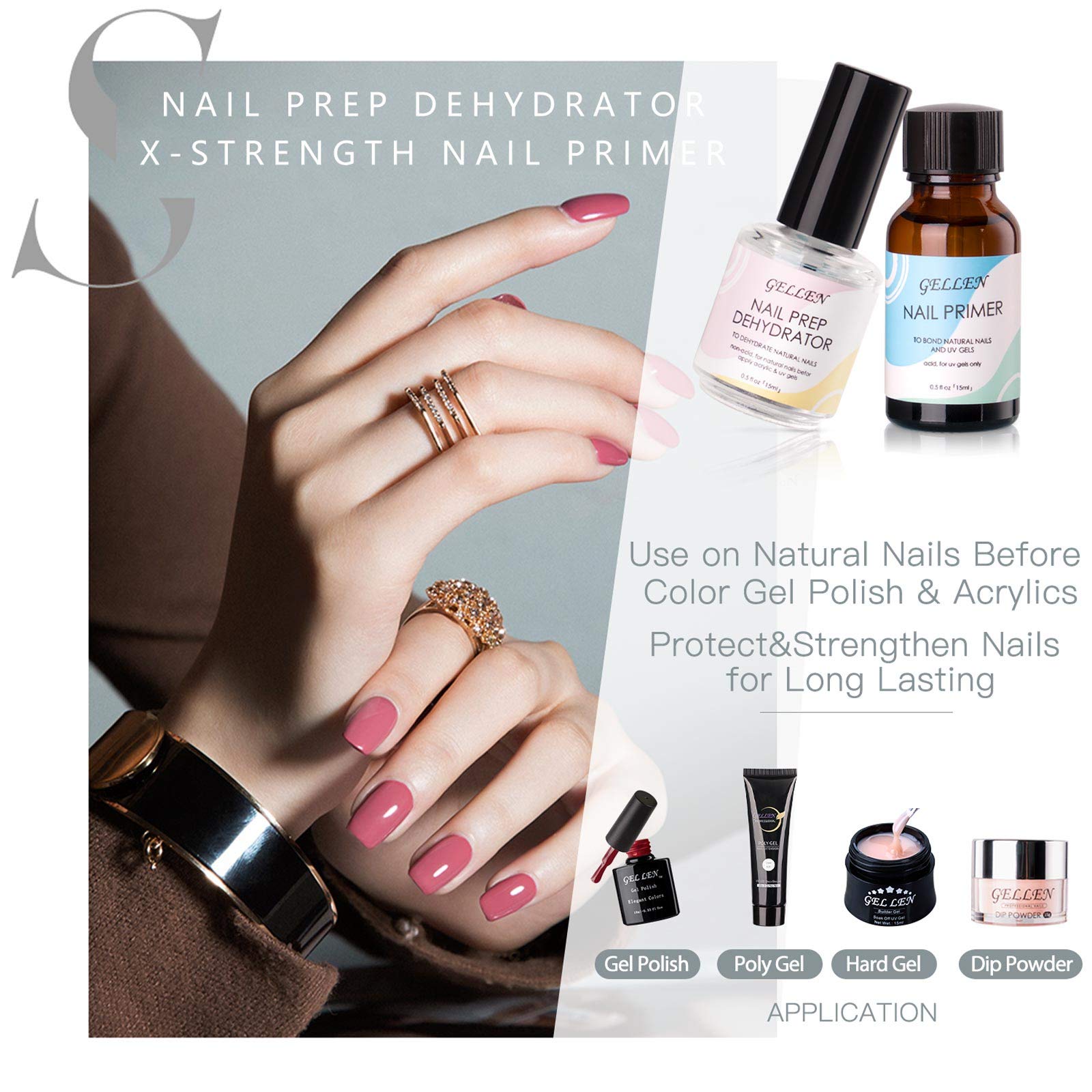 GELLEN sistema de compatibilidad con gel y acrílico en uñas.