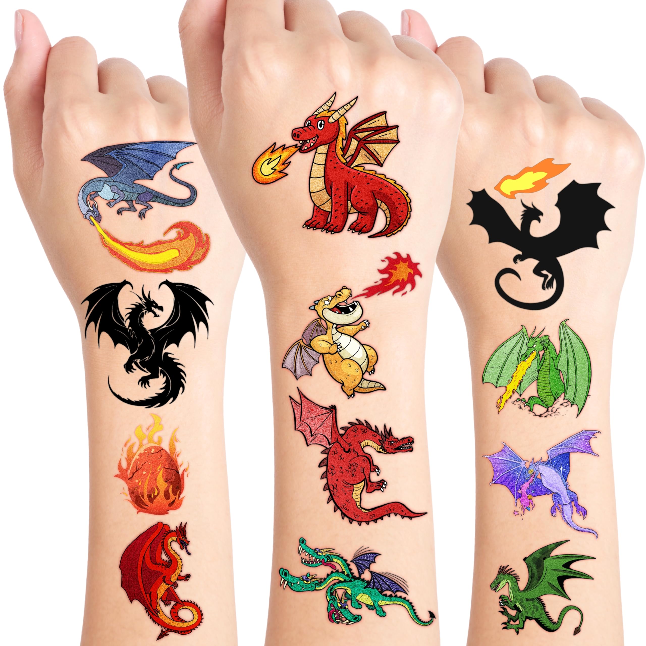 Tatuajes temporales de dragón de Generic, 96 piezas pre-cortados para fiestas.