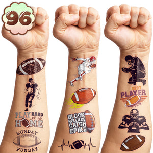 Tatuajes temporales de fútbol de Generic en hoja pre-cortada para fiestas coloridas