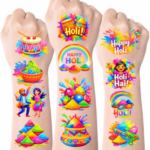 Generic Holi Day 100 piezas tatuajes temporales para fiestas coloridas
