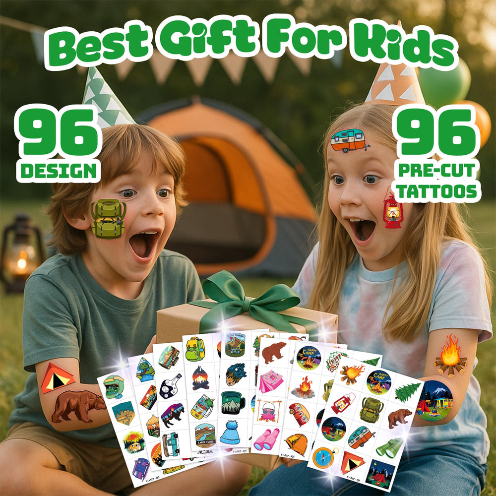 Generic tatuajes camping: ideal como regalo para fiestas y recompensas escolares.