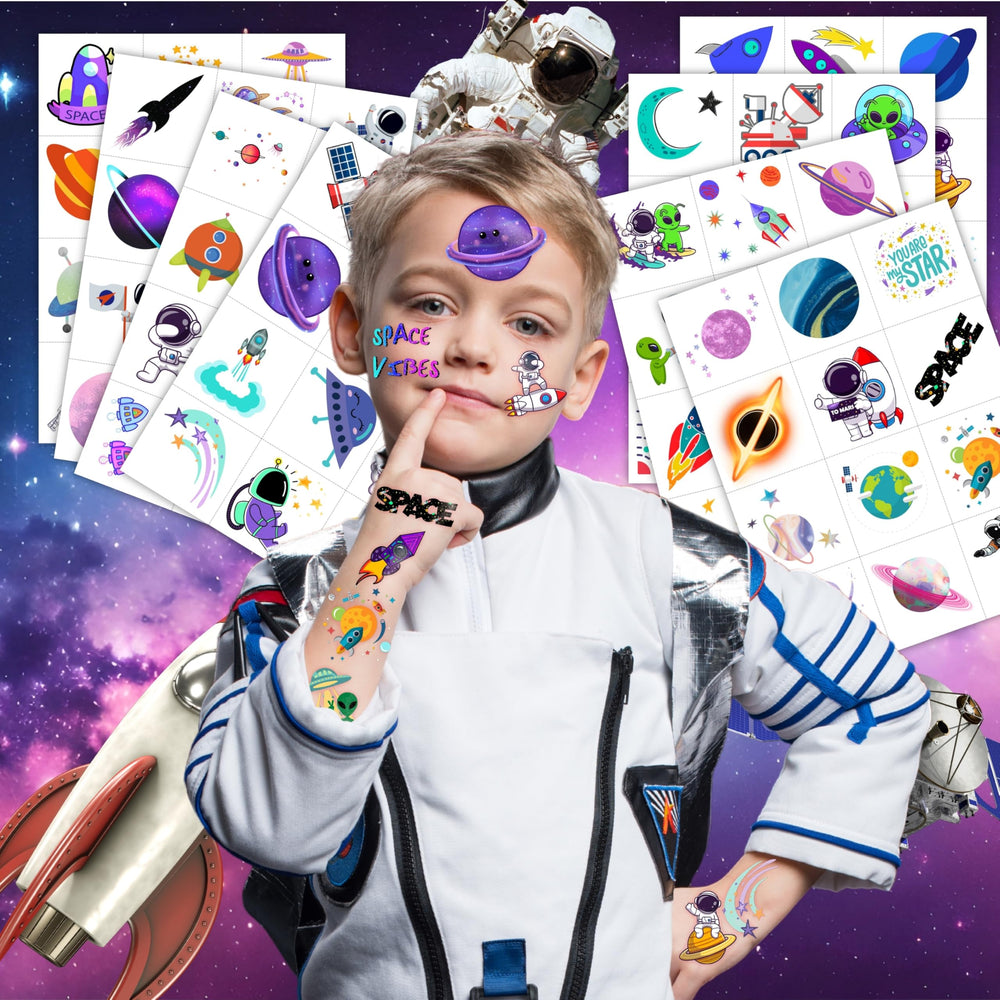 Generic tatuajes galaxia: cohetes y planetas, perfectos para cumpleaños