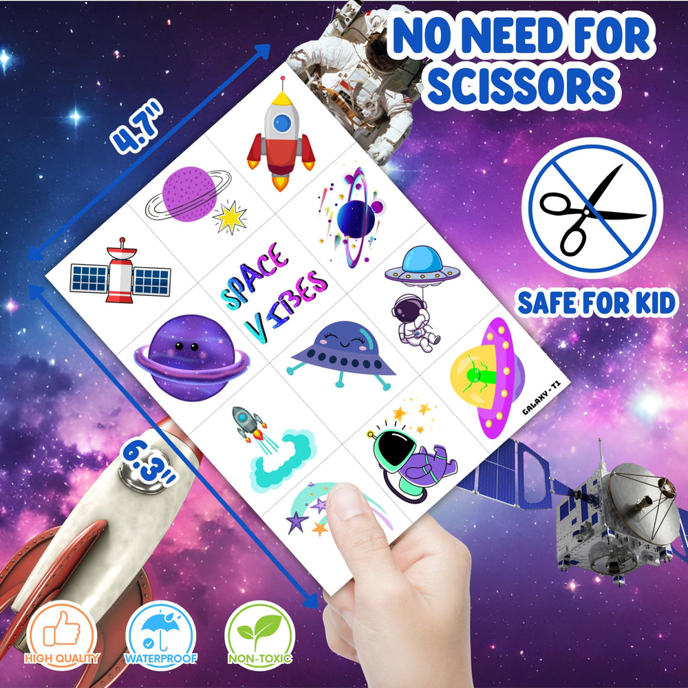 Generic tatuajes galaxia: planetas coloridos para decorar cuadernos y portátiles