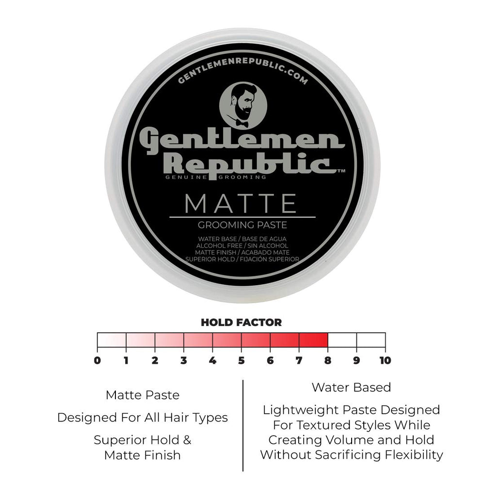 Textura ligera de Gentlemen Republic Pasta Mate para volumen sin grasa