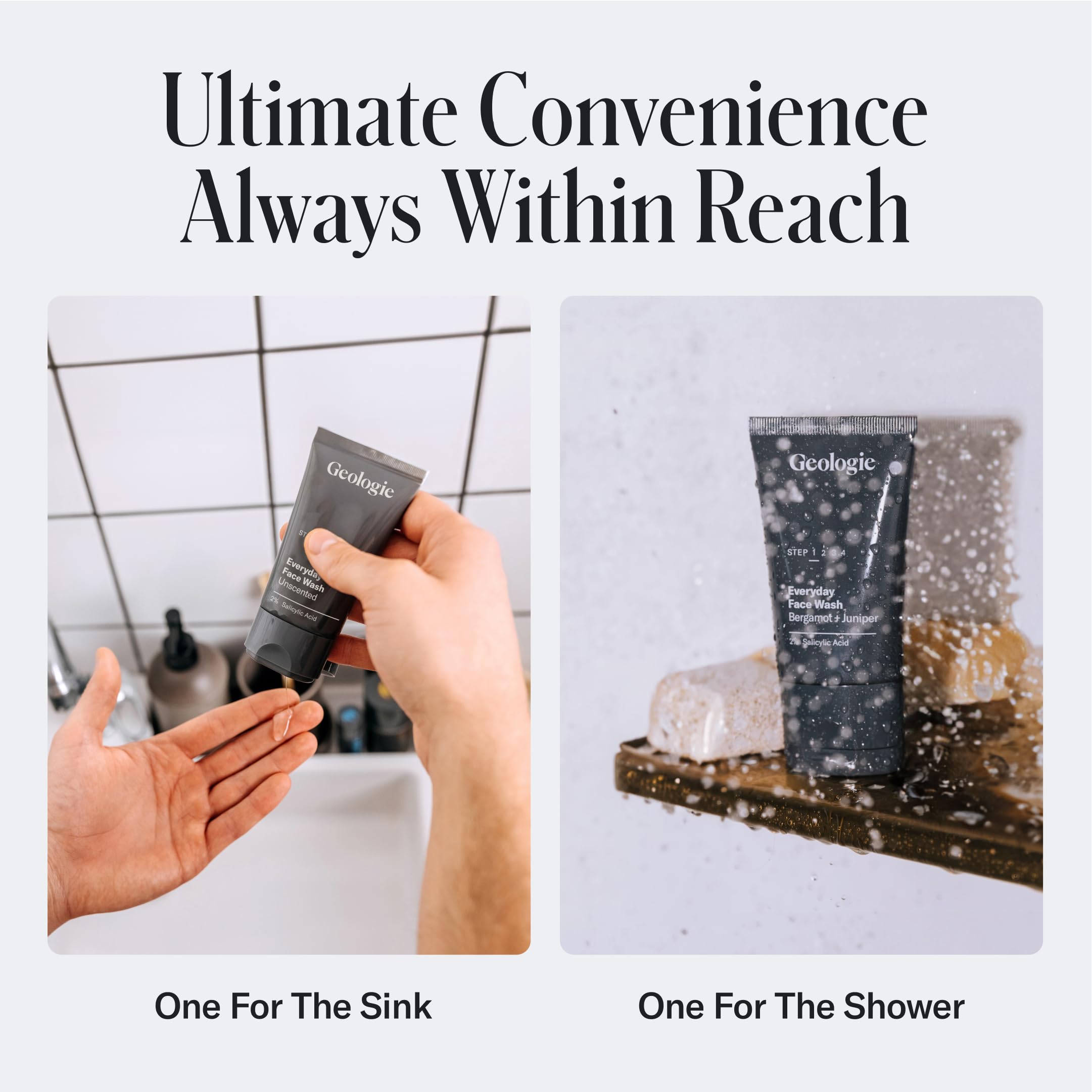 Geologie Daily Face Wash empaque compacto para viaje