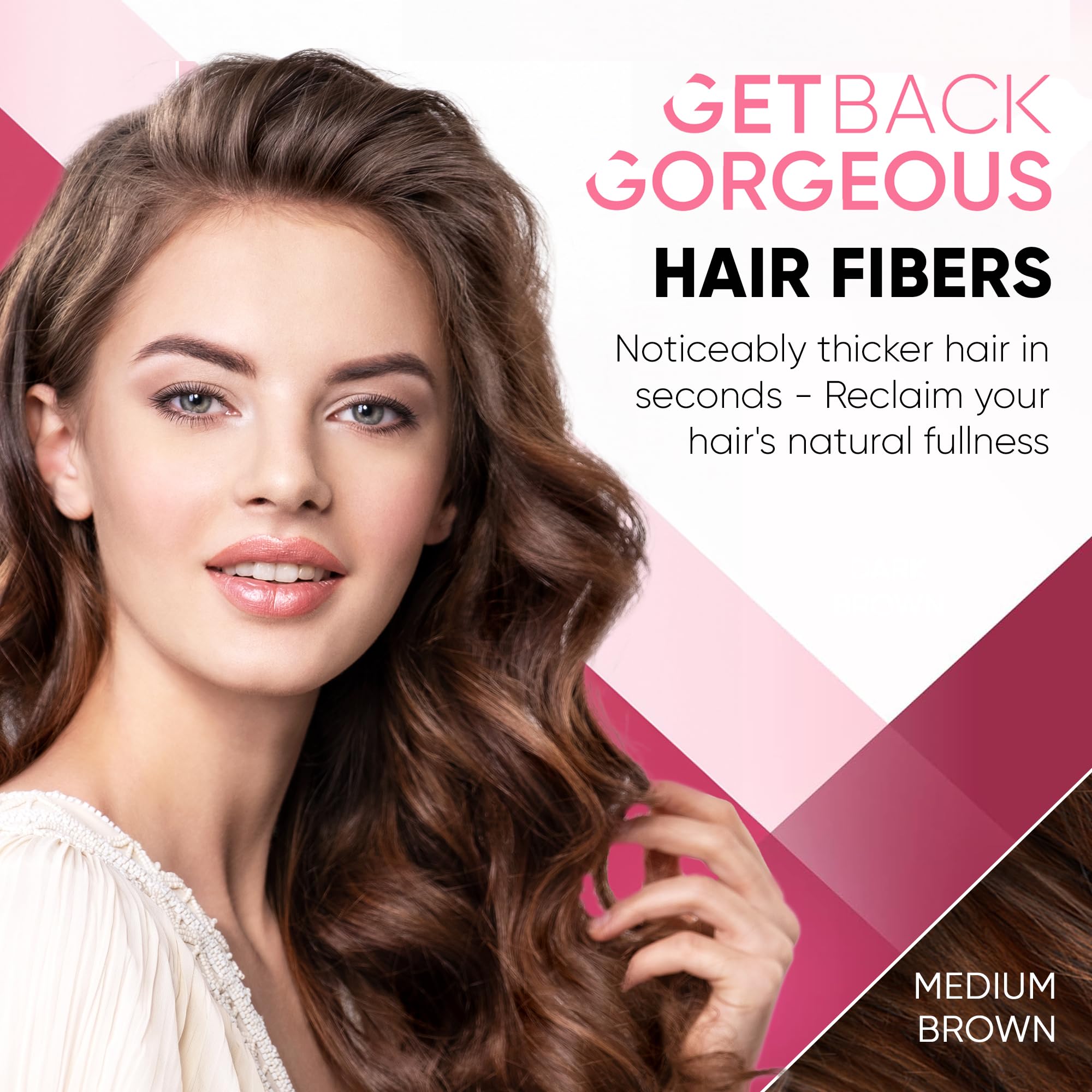 GBG fibras capilares aplicadas en raíces para un look compacto y natural.