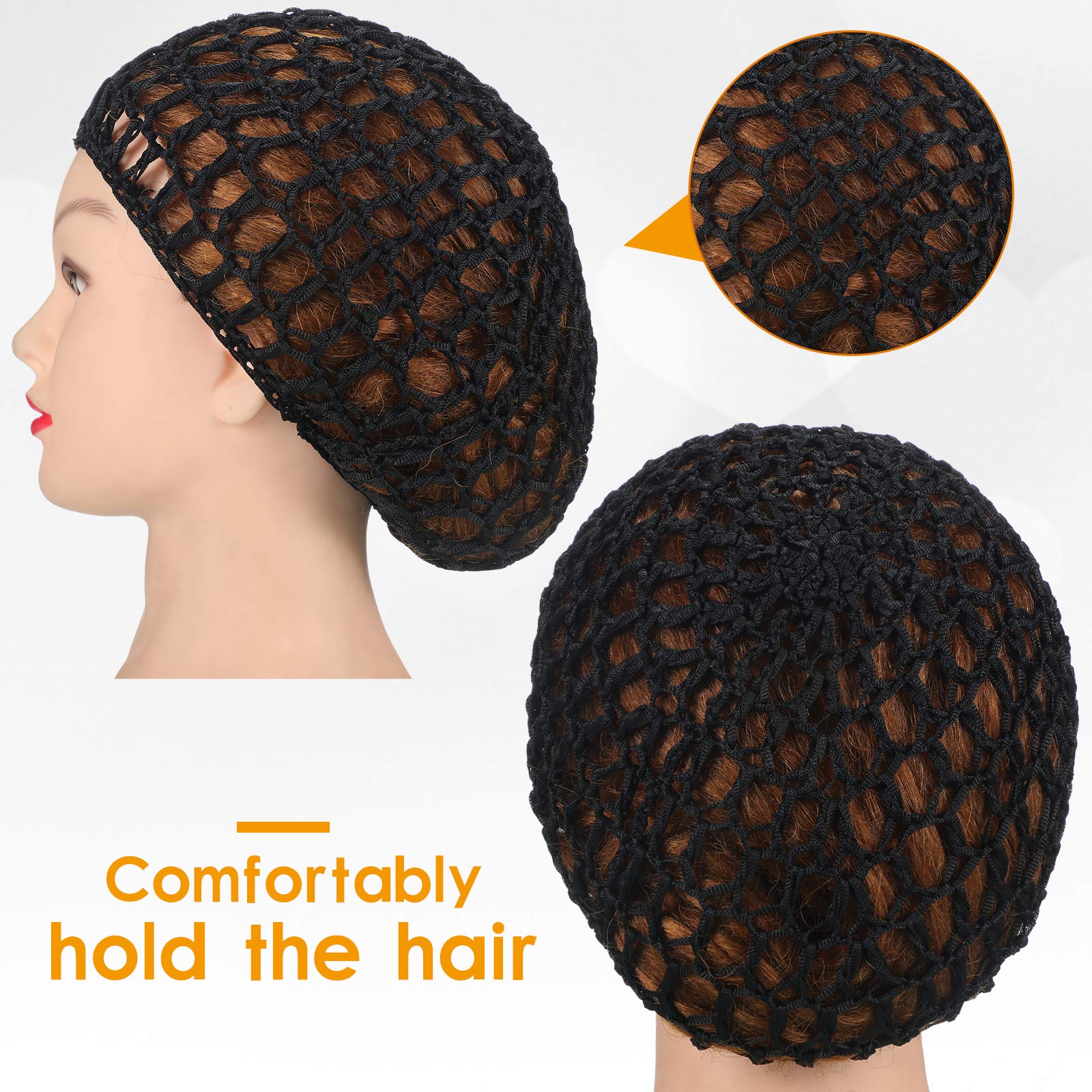 Geyoga cap malla crochet elástico se adapta a todo tipo de cabello