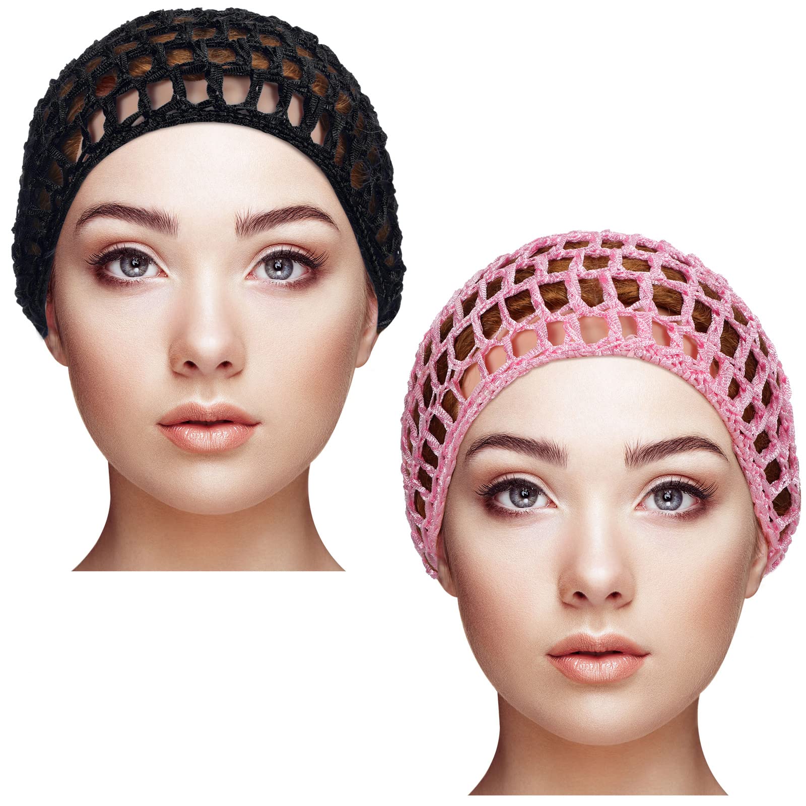 Geyoga: dos piezas de gorro ducha malla crochet, ideal para evitar que el cabello se moje durante la ducha.