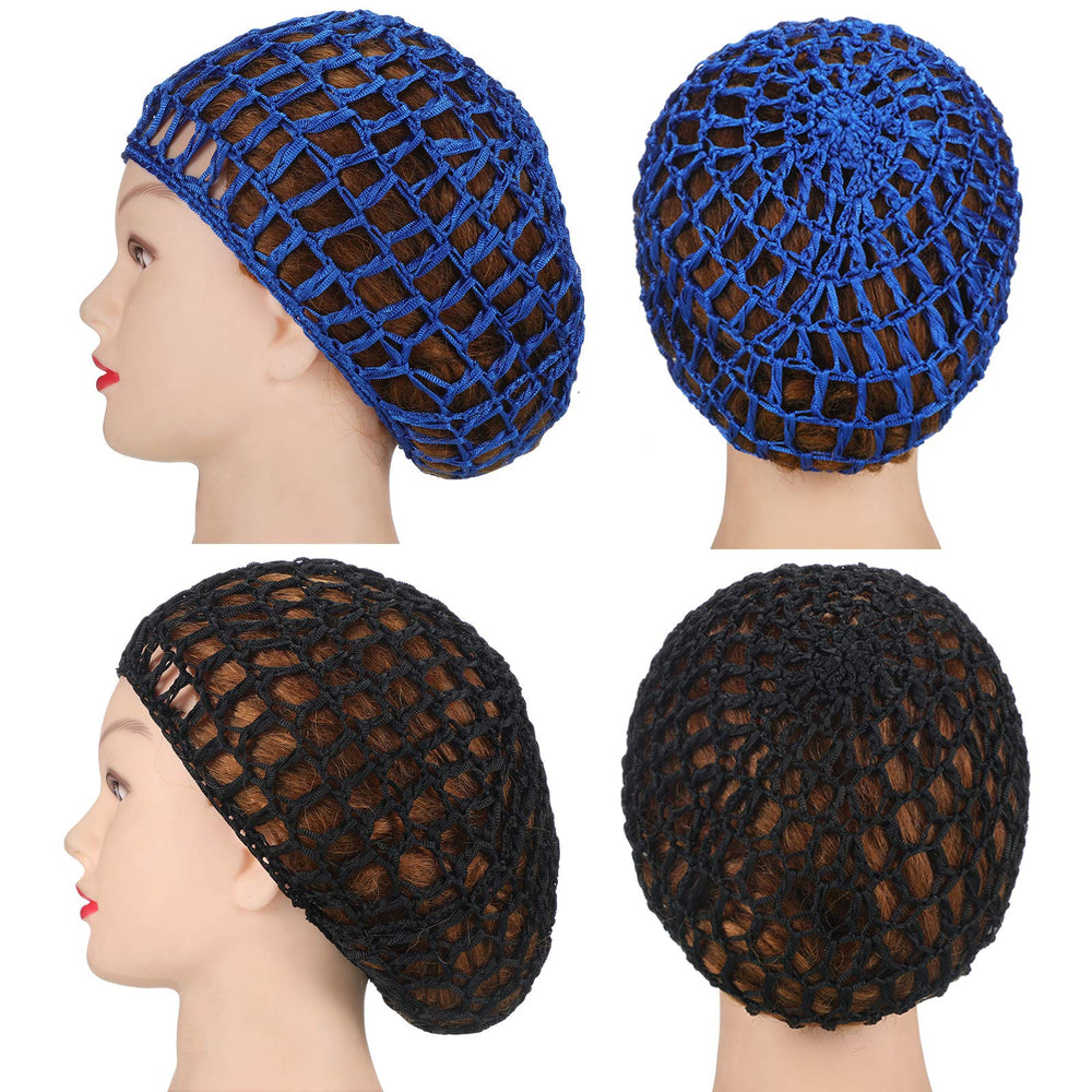 Geyoga snood de malla morada, mantiene el cabello fuera de la cara.