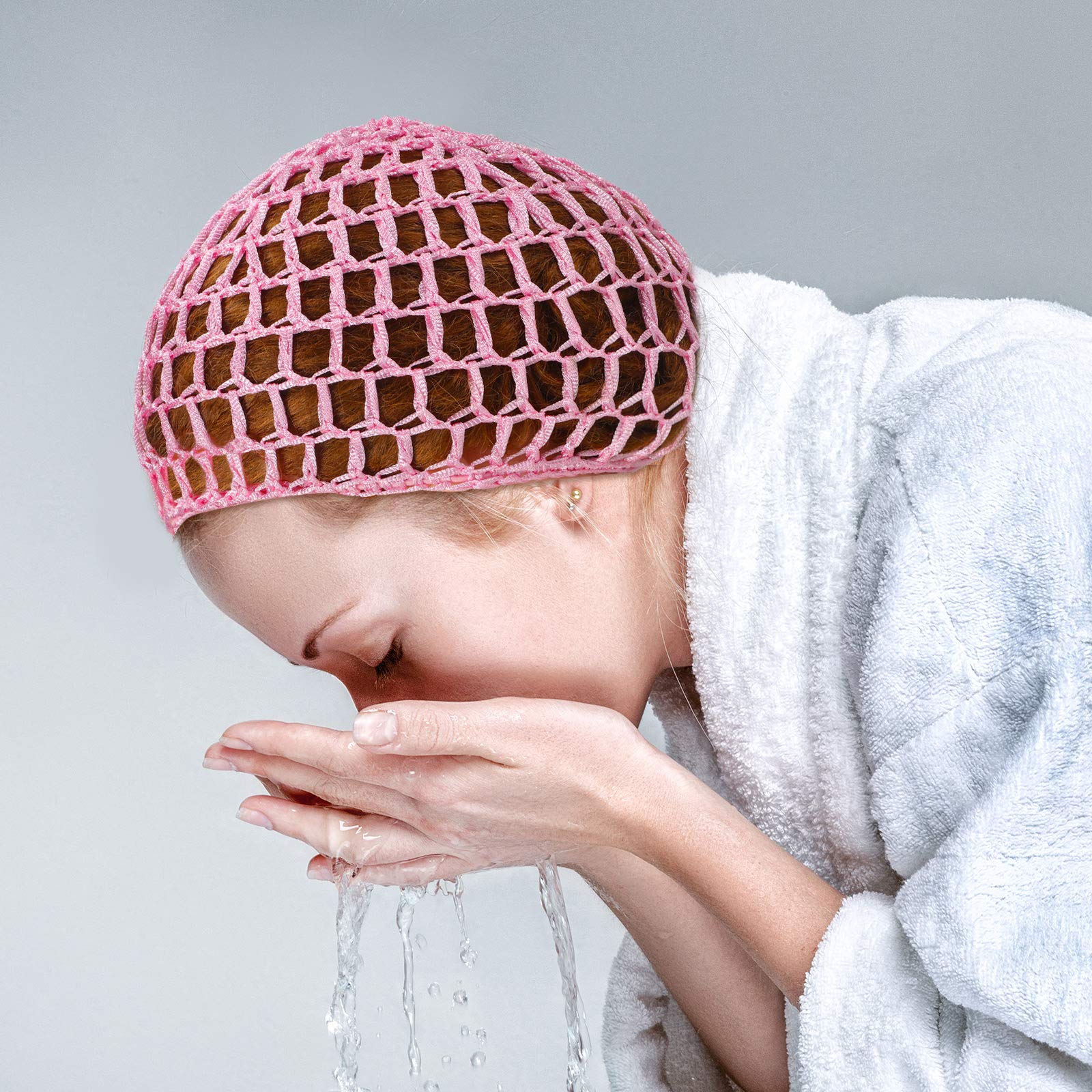 Geyoga accesorio de belleza snood rosa, práctico para peinados y descanso.