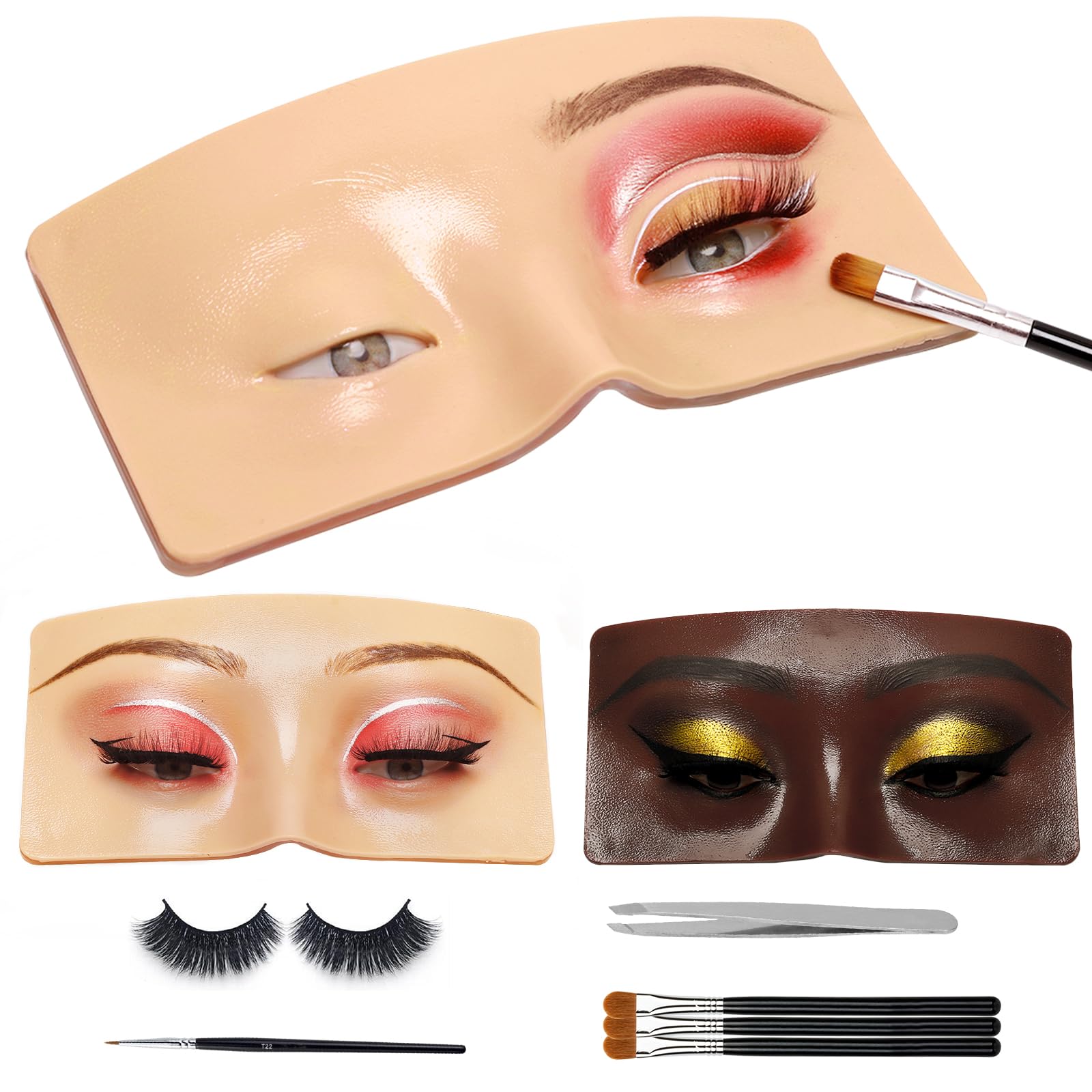 GFPGYQ tablero de práctica de maquillaje de ojos en silicona, ideal para practicar con realismo.