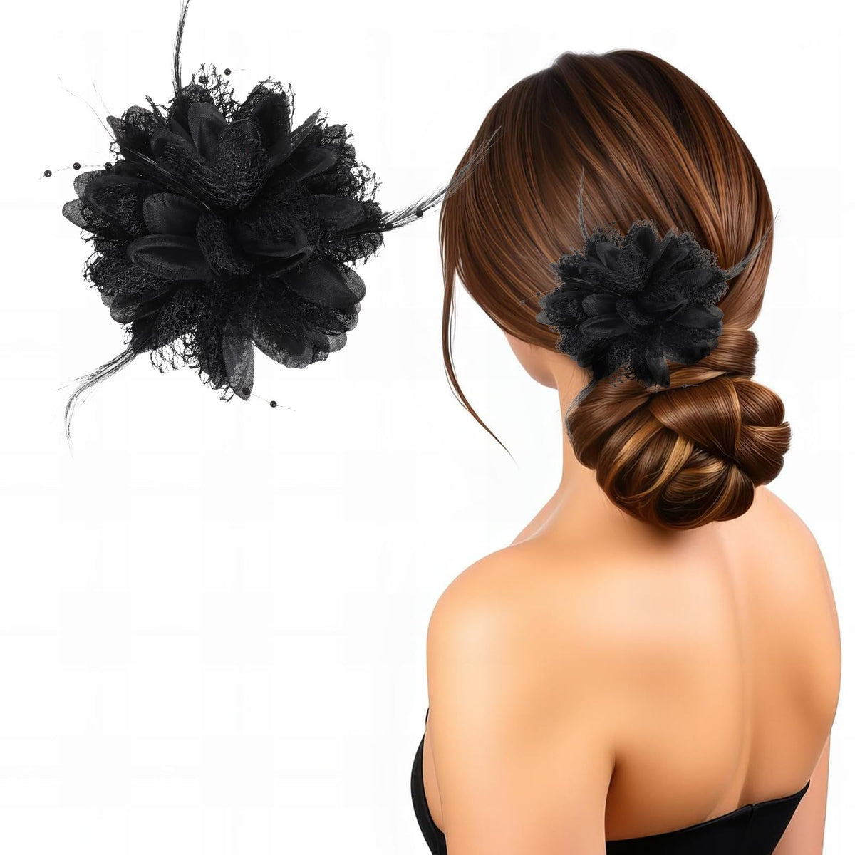 Giantree clip-cabello rosa negro: accesorio elegante para peinados diarios.