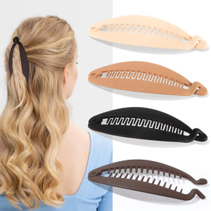 Gift4U clips banana neutros 4 piezas: sujeción estable para peinados voluminosos.