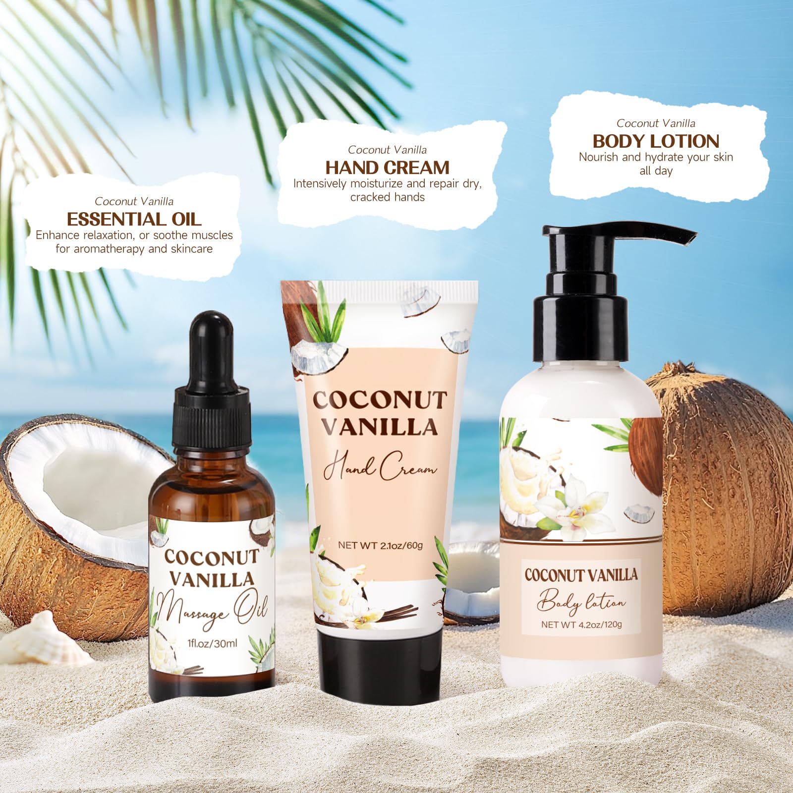 GiftPeak exfoliante de sal vainilla coco para exfoliar e hidratar la piel.