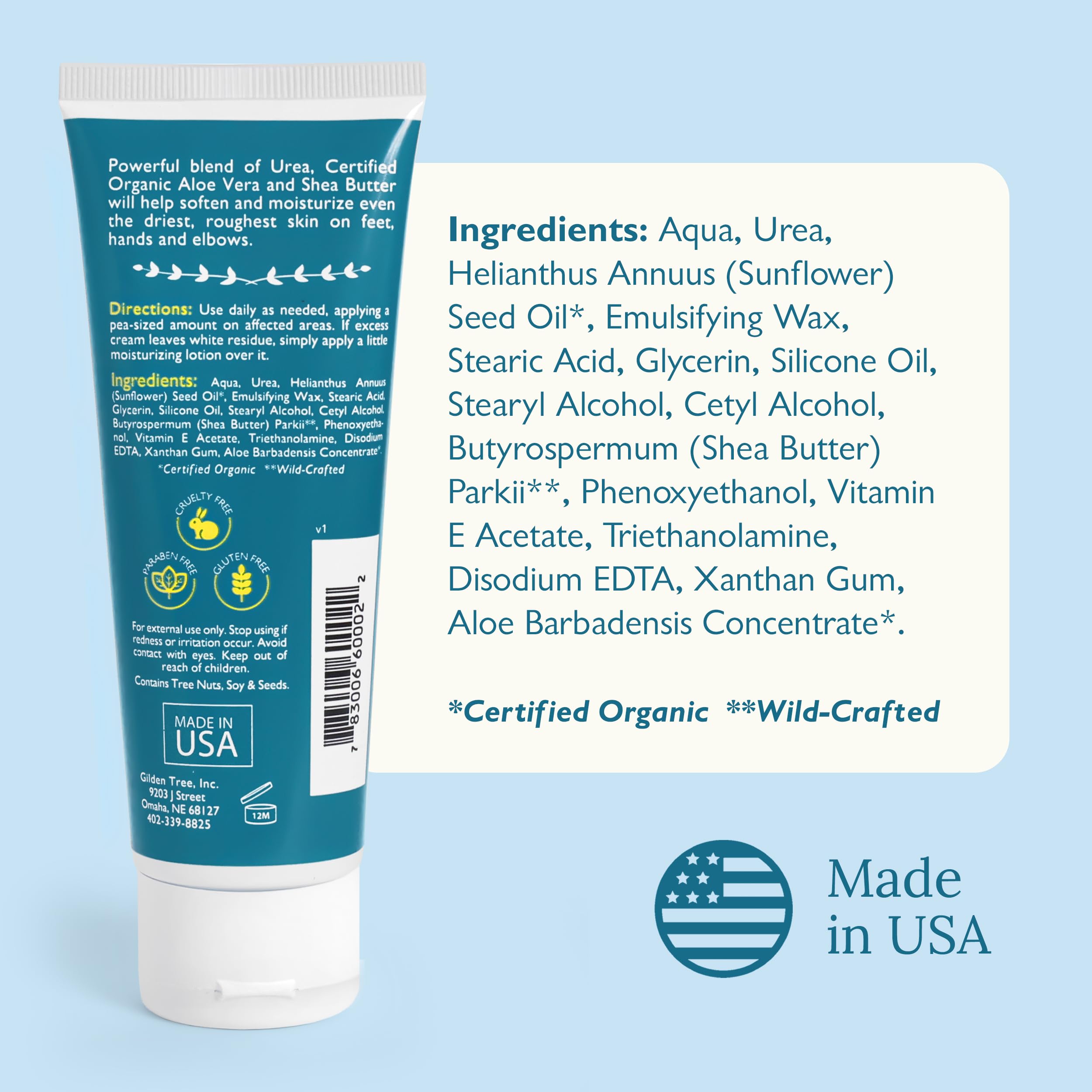 GILDEN TREE crema Urea 40% fácil de aplicar diariamente.