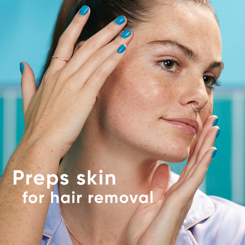 Rutina completa dermaplaning: limpieza, afeitado y hidratación para un acabado suave.