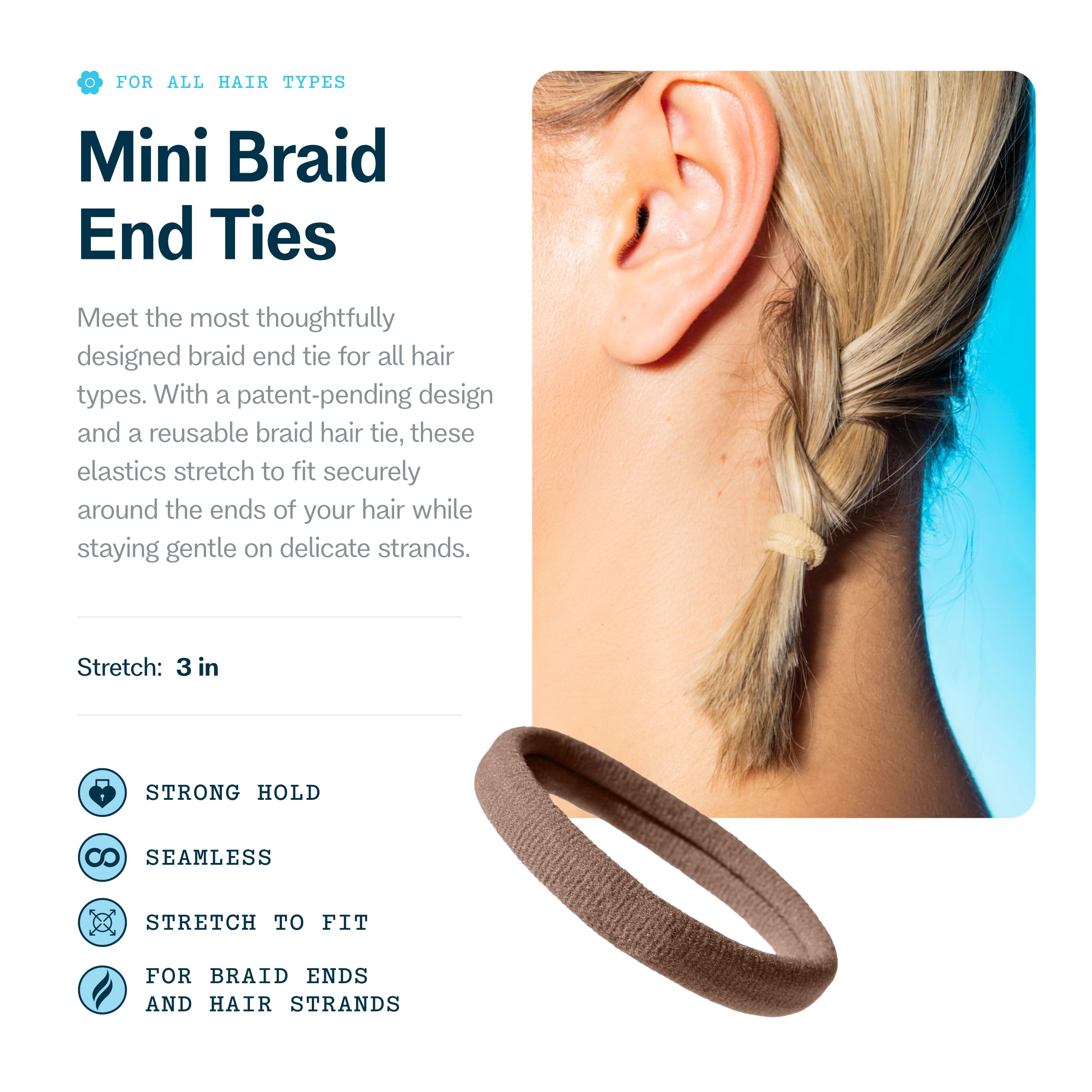 GIMME bandas de nylon y elastano para trenza con elasticidad duradera.