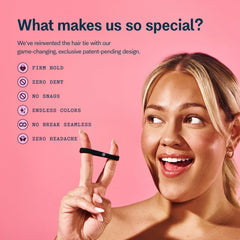 GIMME Beauty lazo elástico evita hendiduras, ideal para uso diario.