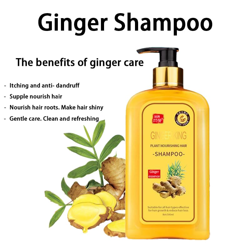Ginaday champú jengibre, ingredientes naturales para nutrir el cuero cabelludo.