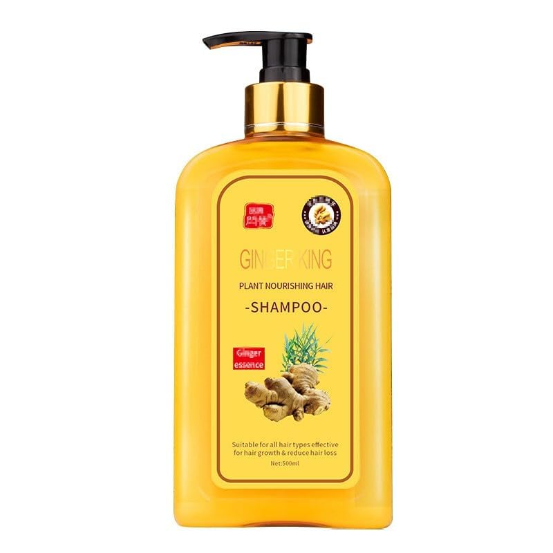 Ginaday champú jengibre instantáneo, botella con jengibre para cabello más fuerte.