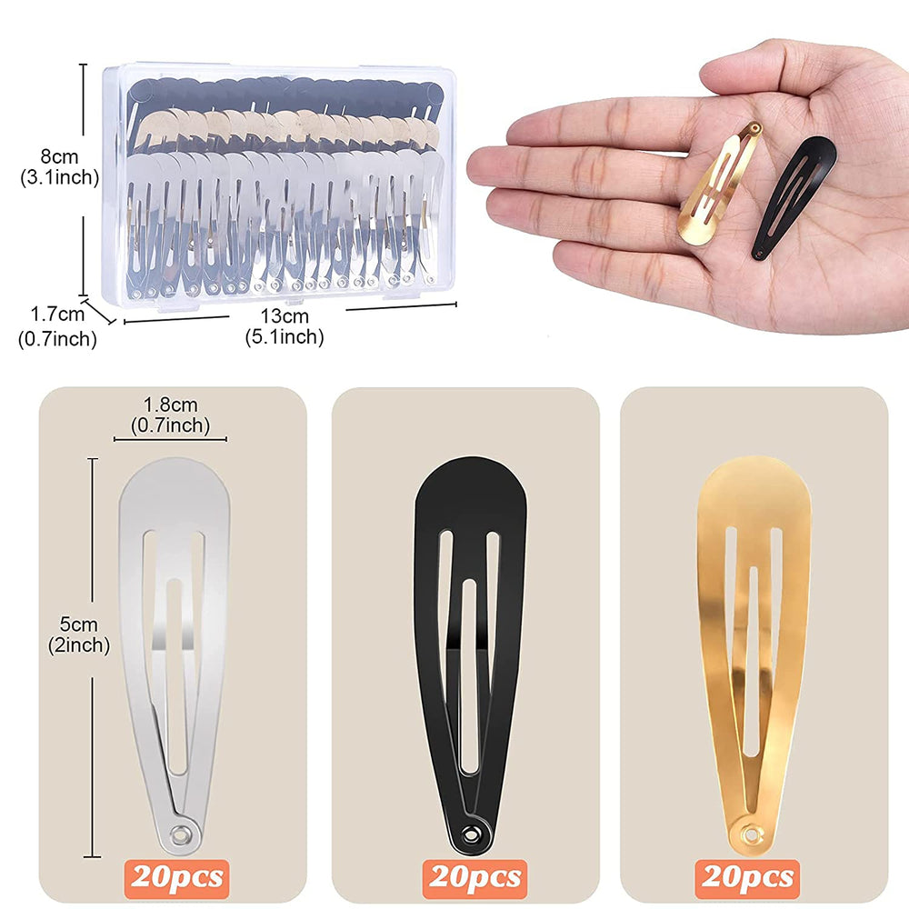Pinzas Gingbiss plateadas de 2 pulgadas para estilos diarios.