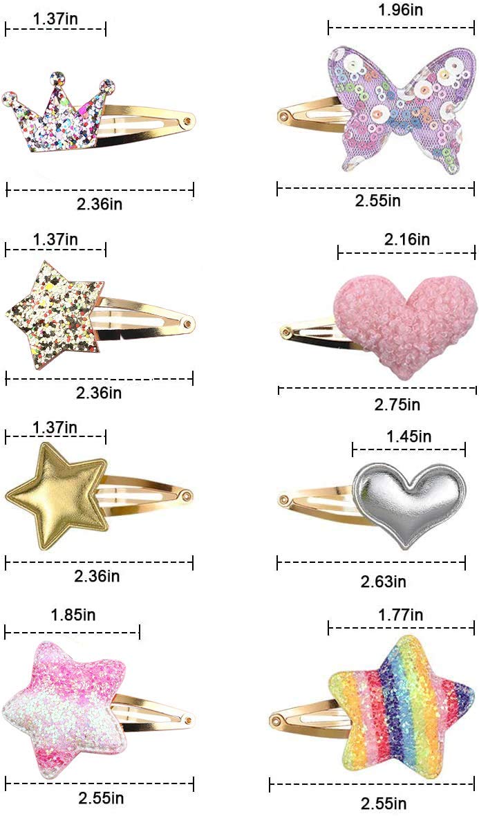 Pinzas Gingbiss corazón de metal, ideal para peinados brillantes