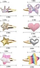 Pinzas Gingbiss corazón de metal, ideal para peinados brillantes