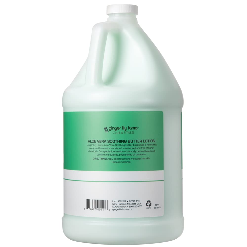 Ginger Lily Farms loción con aroma aloe vera fresco para sensación calmante.
