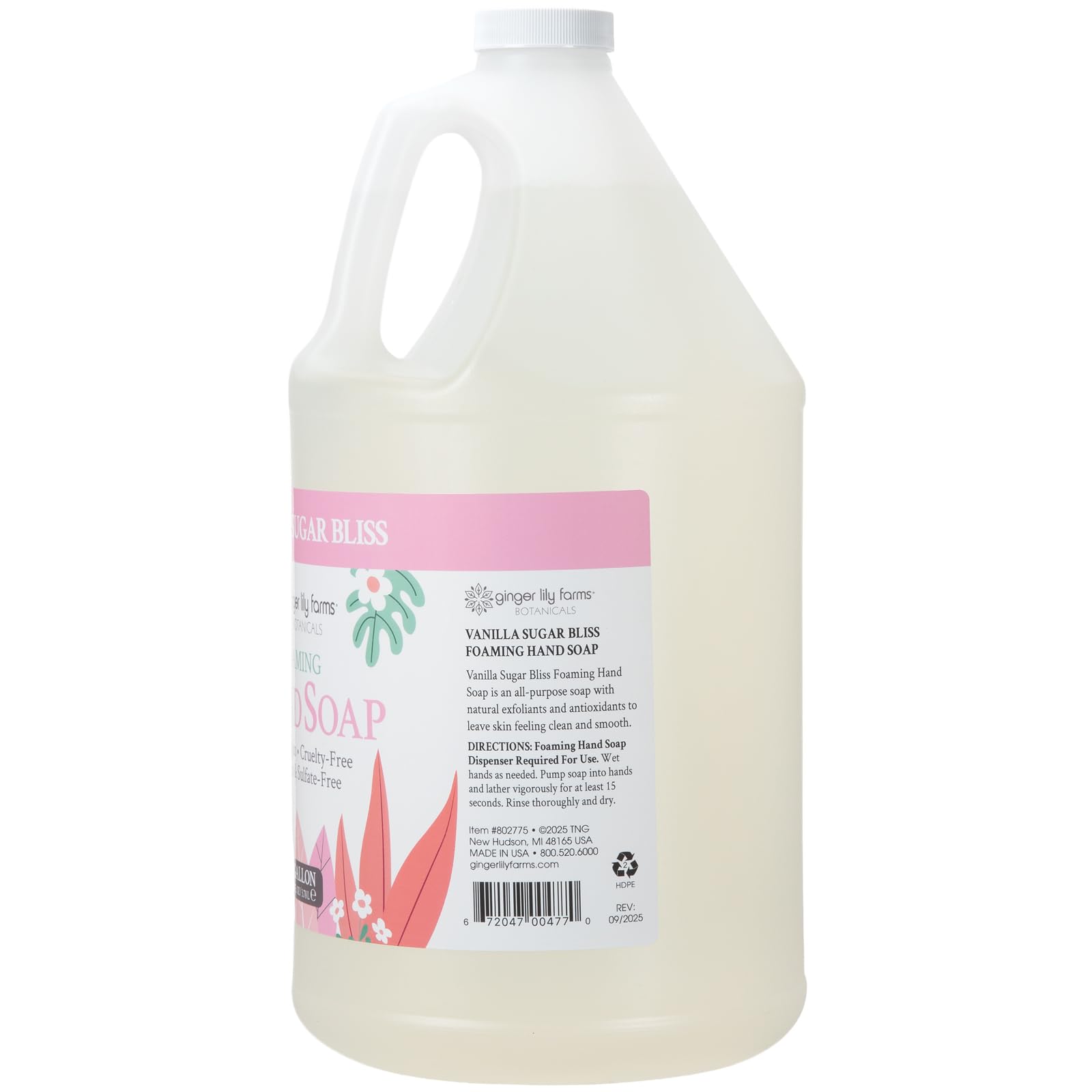 Ginger Lily Farms Botanicals aroma Vanilla Sugar Bliss en recarga de jabón