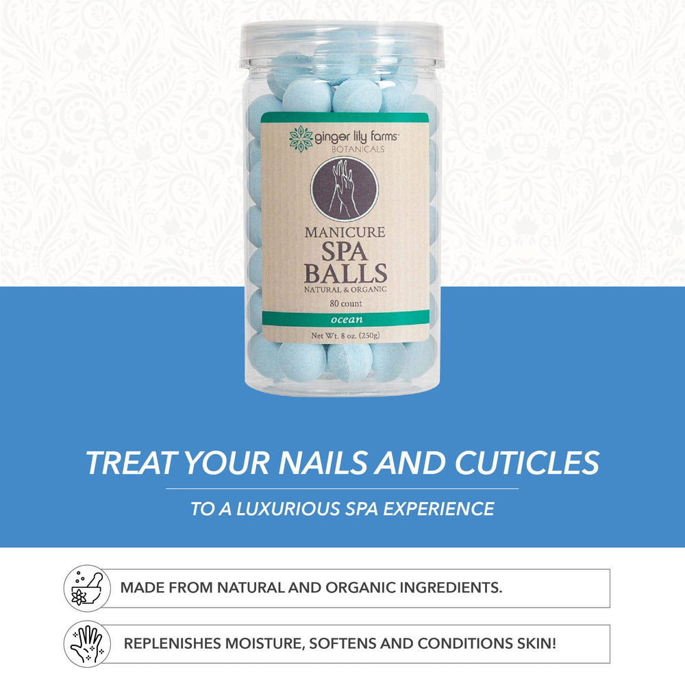 Aroma oceánico suave durante el uso de las bolas para manicura en casa.