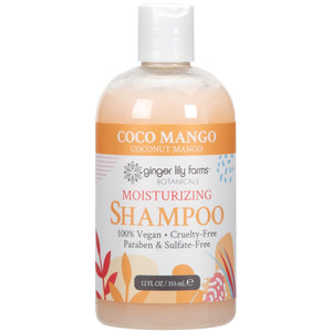 Ginger Lily Farms Botanicals Champú Coco Mango en botella, hidratante para todo tipo de cabello