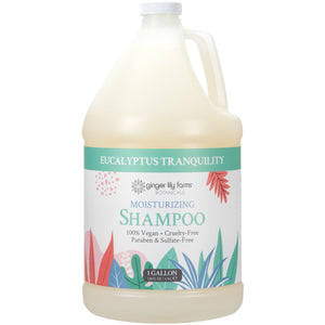 Ginger Lily Farms Botanicals Champú Hidratante Eucalipto, botella lista para limpieza suave y revitalizante.