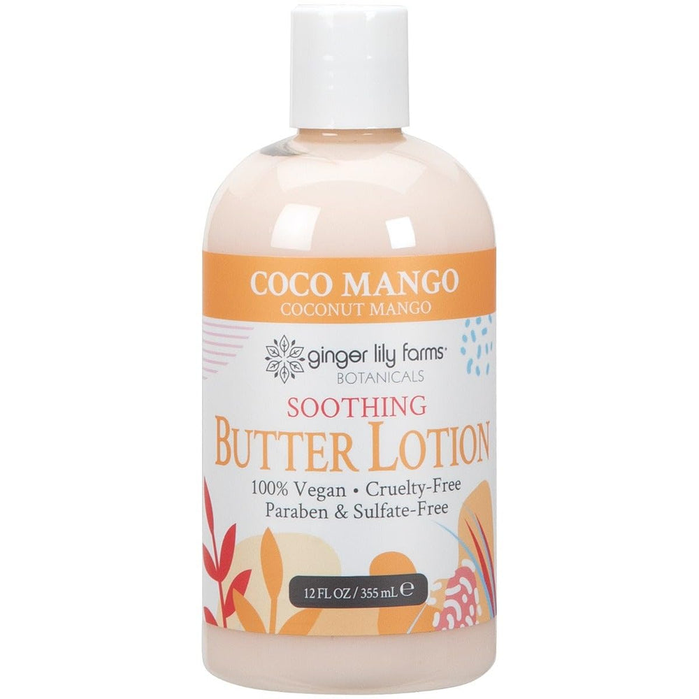 Ginger Lily Farms Botanicals Coco Mango, frente del frasco, hidratación diaria