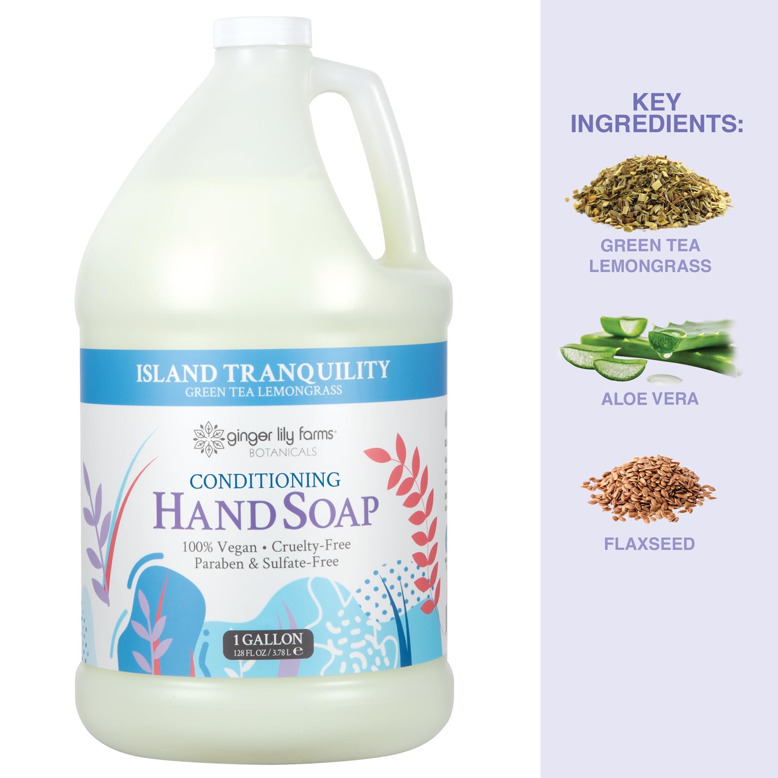 Ginger Lily Farms Botanicals Jabon Mano Galón de 3,785 L para recarga.