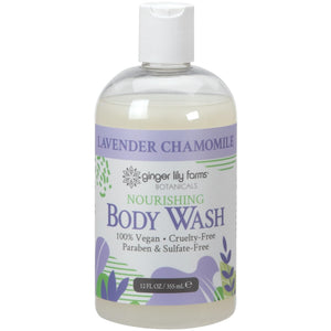 Ginger Lily Farms Botanicals lavado nutritivo en frasco con fragancia lavanda y manzanilla