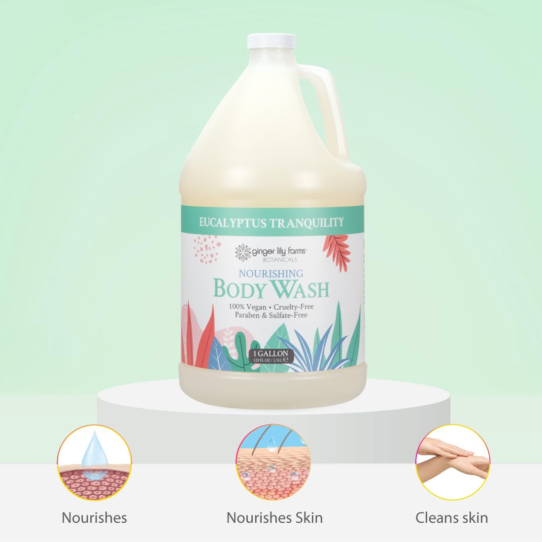Ginger Lily Farms Botánicos Ducha vegana certificada por PETA, sin pruebas en animales.