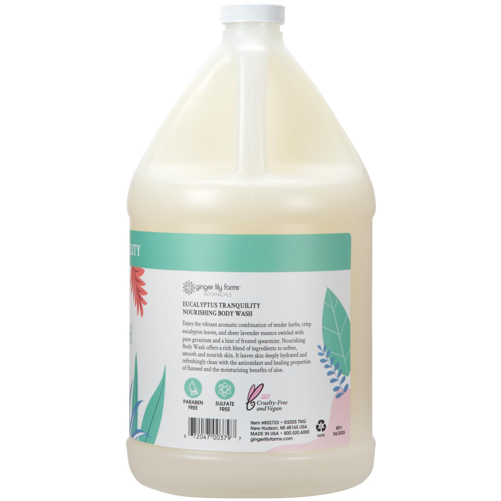 Ginger Lily Farms Botánicos Espuma cremosa, piel suave tras la ducha.