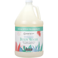 Ginger Lily Farms Botánicos Ducha corporal nutritiva, botella visible y aroma refrescante a eucalipto.