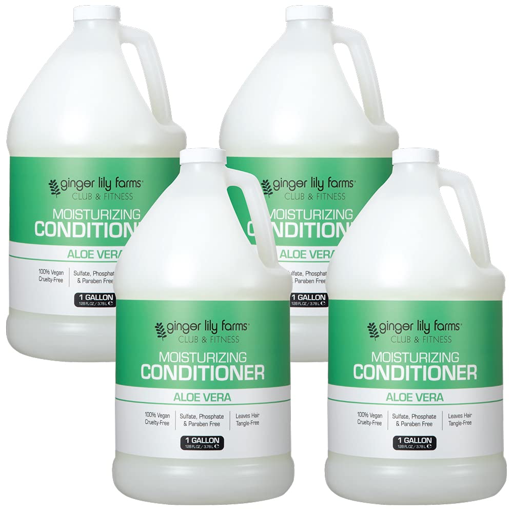 Ginger Lily Farms Club & Fitness acondicionador para cabello seco en botella, hidratación ligera.