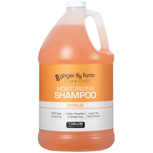 Ginger Lily Farms Club Fitness champú hidratante cítrico en botella 1 galón para todo tipo de cabello.