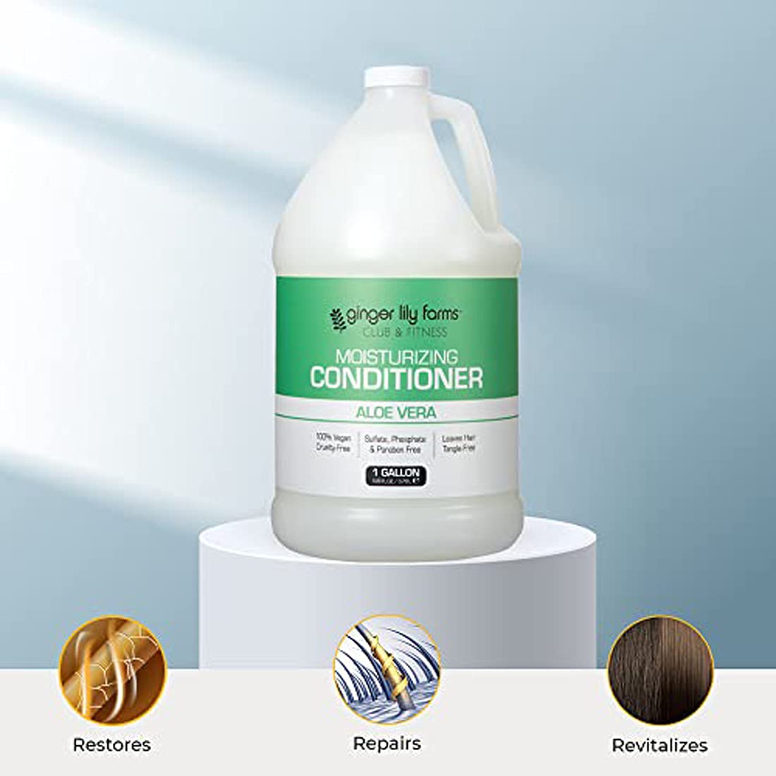 Ginger Lily Farms Club & Fitness envase sostenible para duchas y gimnasios.