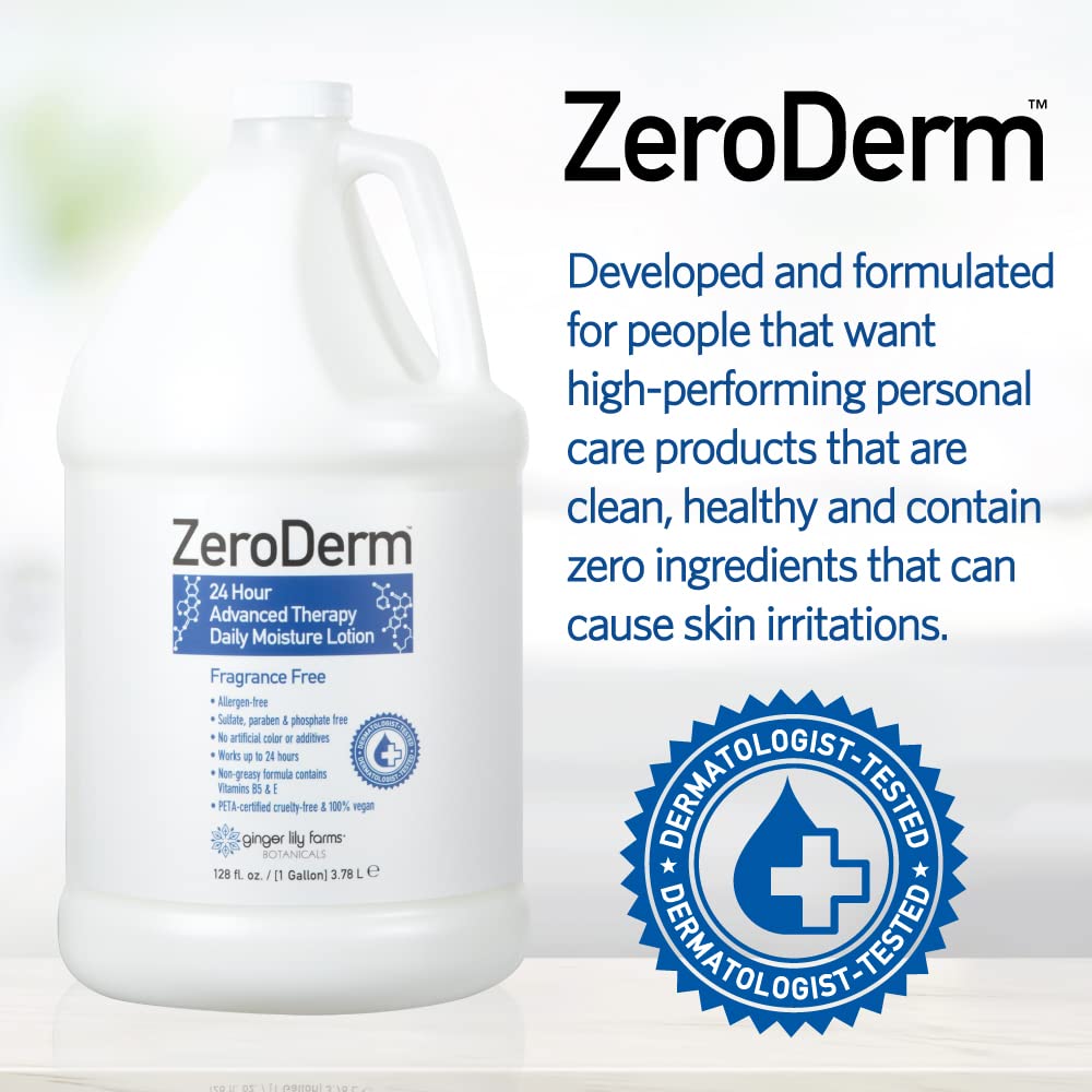 ZeroDerm prueba dermatológica, etiqueta limpia para piel sensible