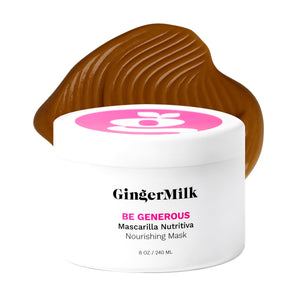 Ginger Milk Mascarilla reparadora para cabello seco, nutrición profunda.