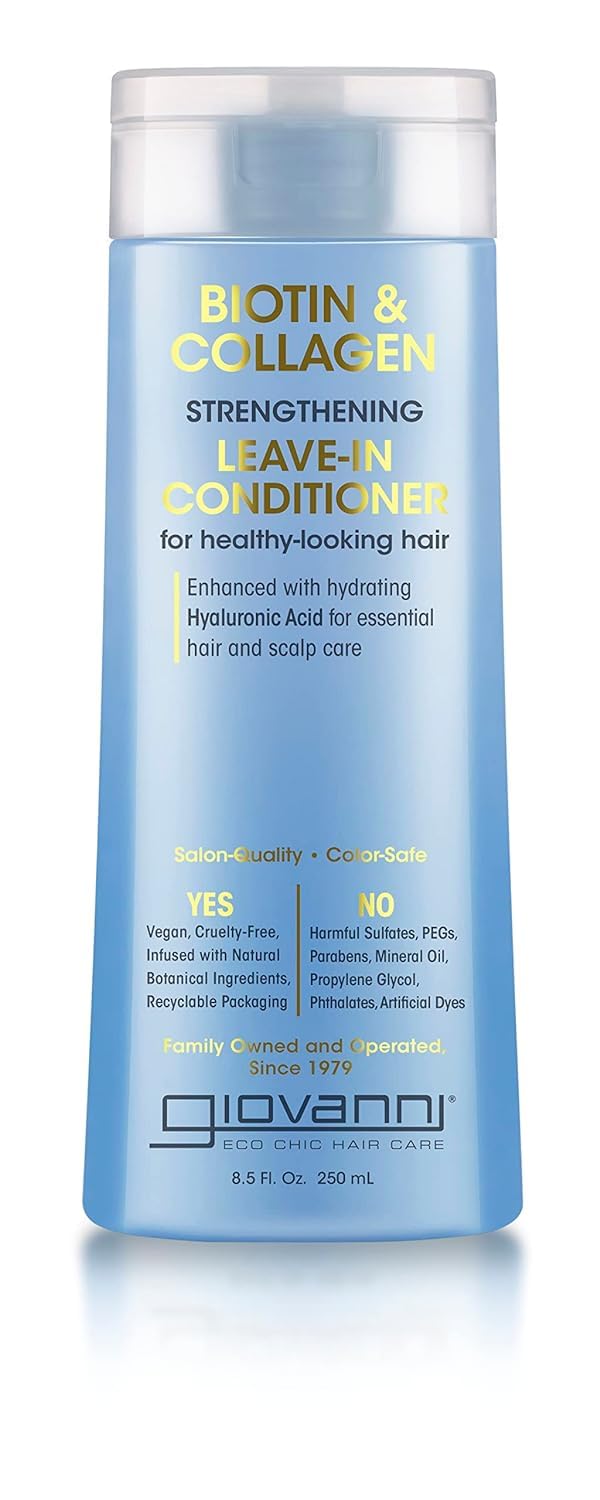 GIOVANNI Biotina y Colágeno sin enjuague con brillo suave para cabello saludable