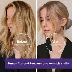 GIOVANNI Color Chic Mousse Purpura, cabello suave y sin frizz tras peinado.