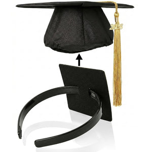 Diadema GIURKUU para graduación con ajuste rápido y seguro.