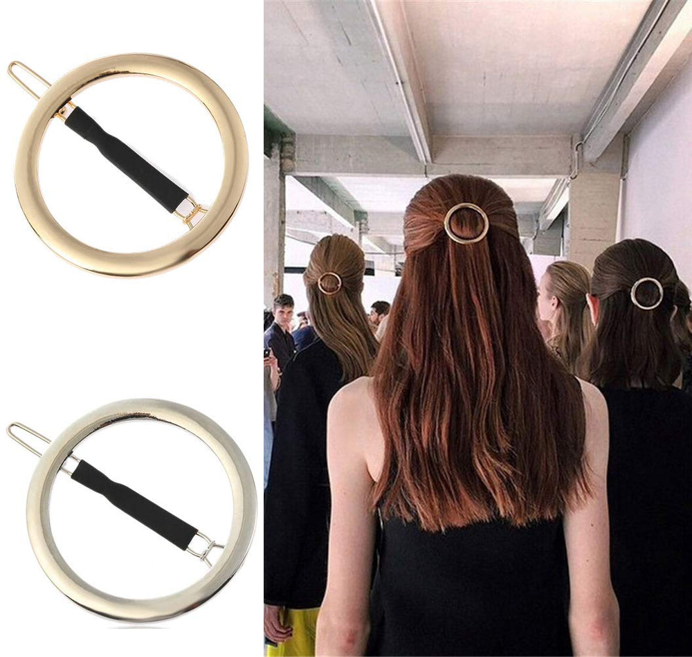 GIYOMI clip minimalista oro con diseño redondo para un look elegante.