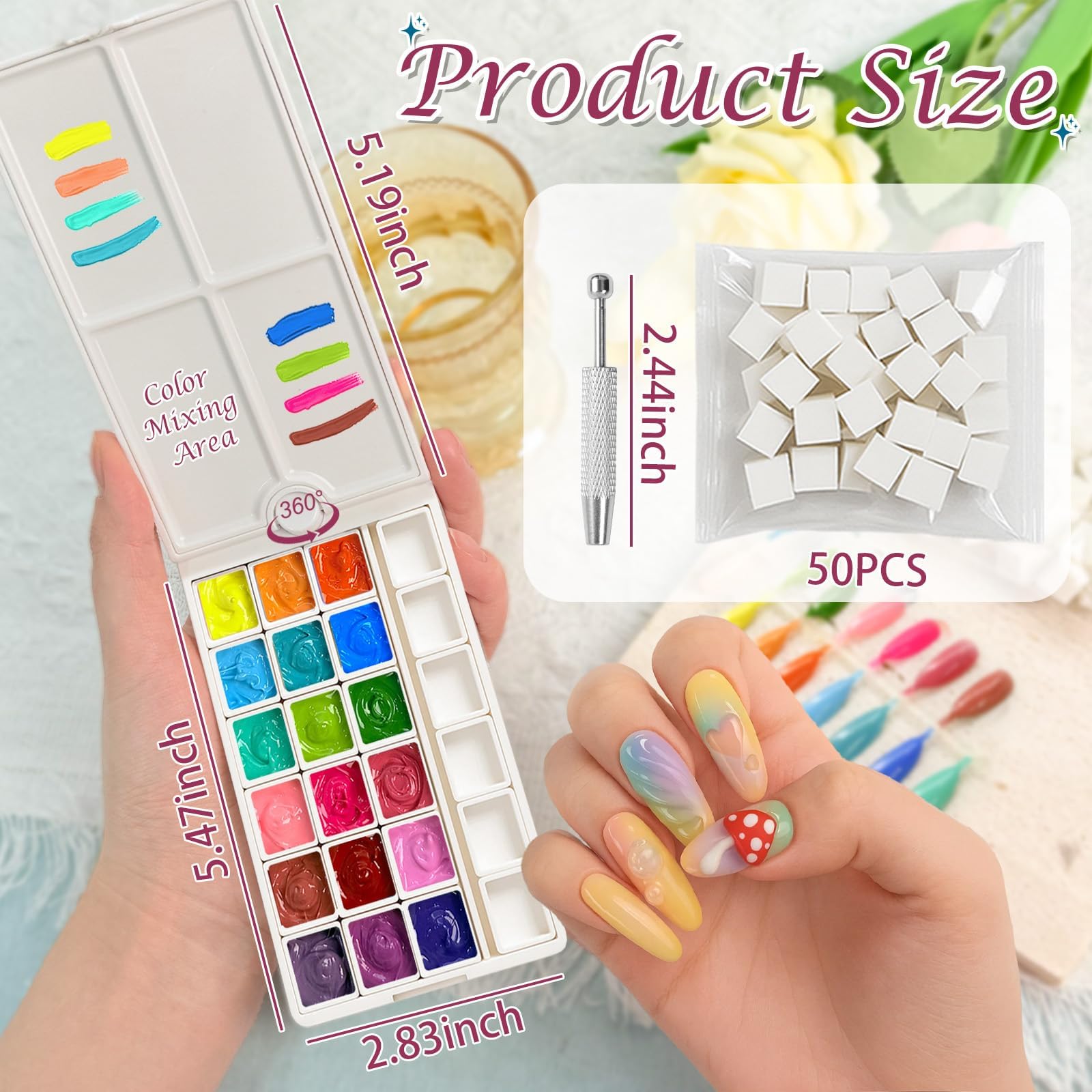 GJYUQHUA tapa-giratoria-gel-pat-pat: tapa giratoria para mezclar colores sin derrames.