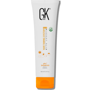 GK HAIR, botella de champú clarificante para limpieza profunda y preparación del cabello.