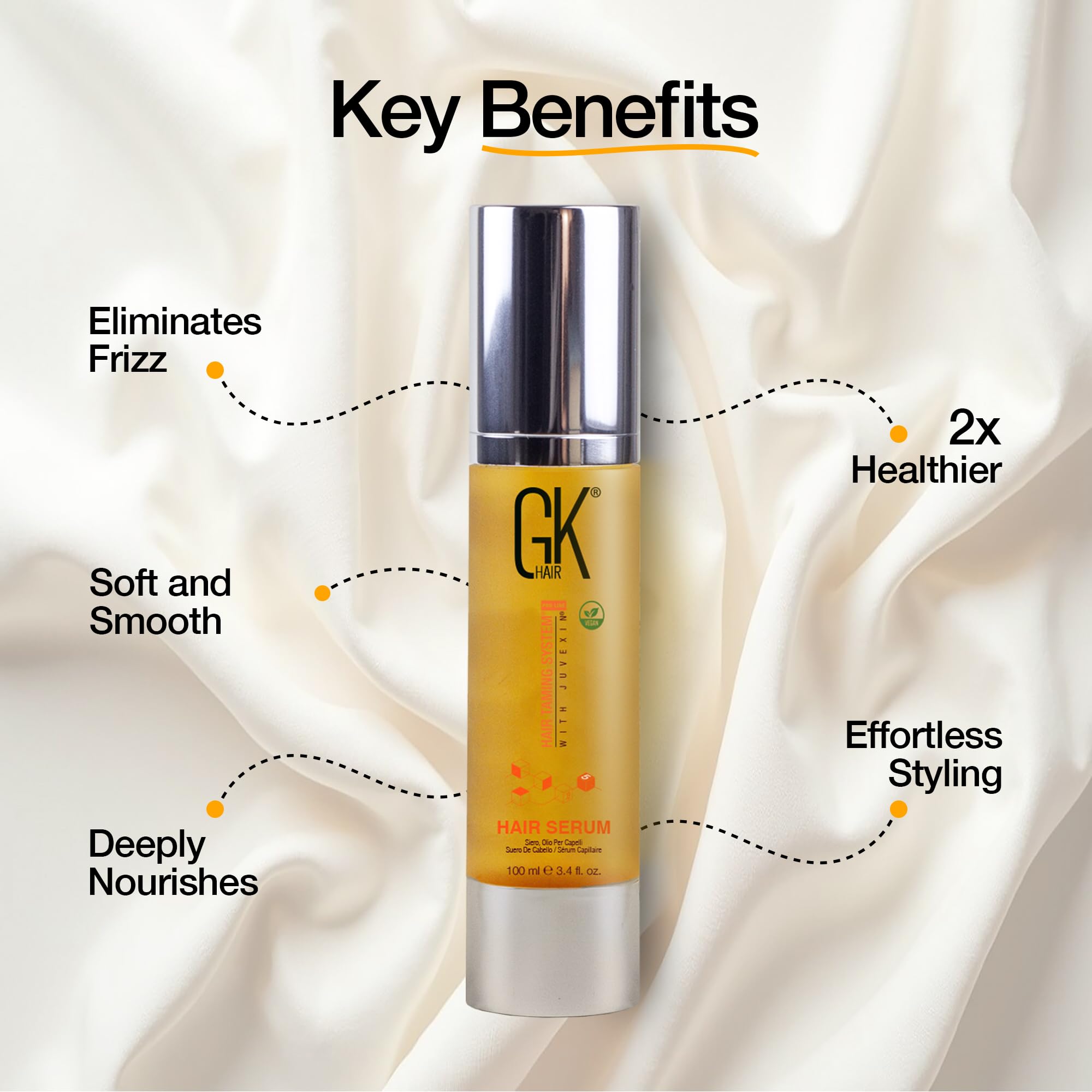 Envase GK HAIR Oil muestra el serum de argán